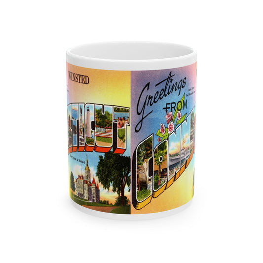 Memebly Vintage Greetings from Winsted CT Connecticut Coffee Mug