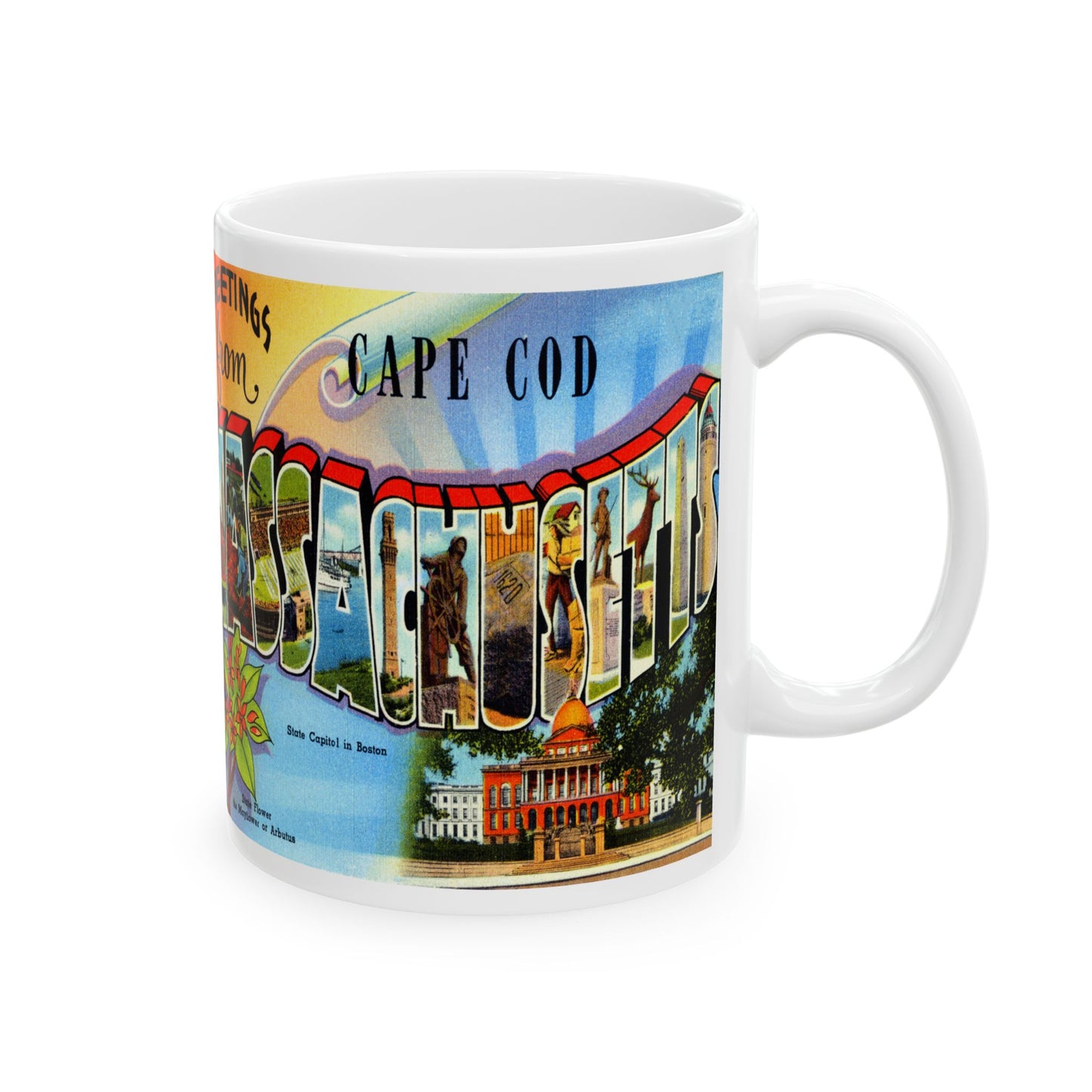 Memebly Retro Greetings from Cape Cod MA Massachusetts Coffee Mug