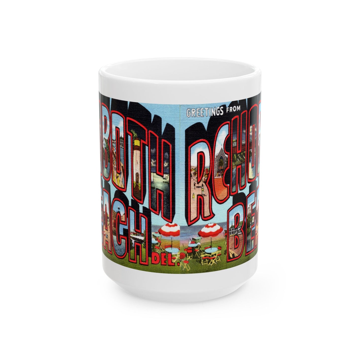 Memebly Retro Greetings from Rehoboth Beach DE Delaware Coffee Mug