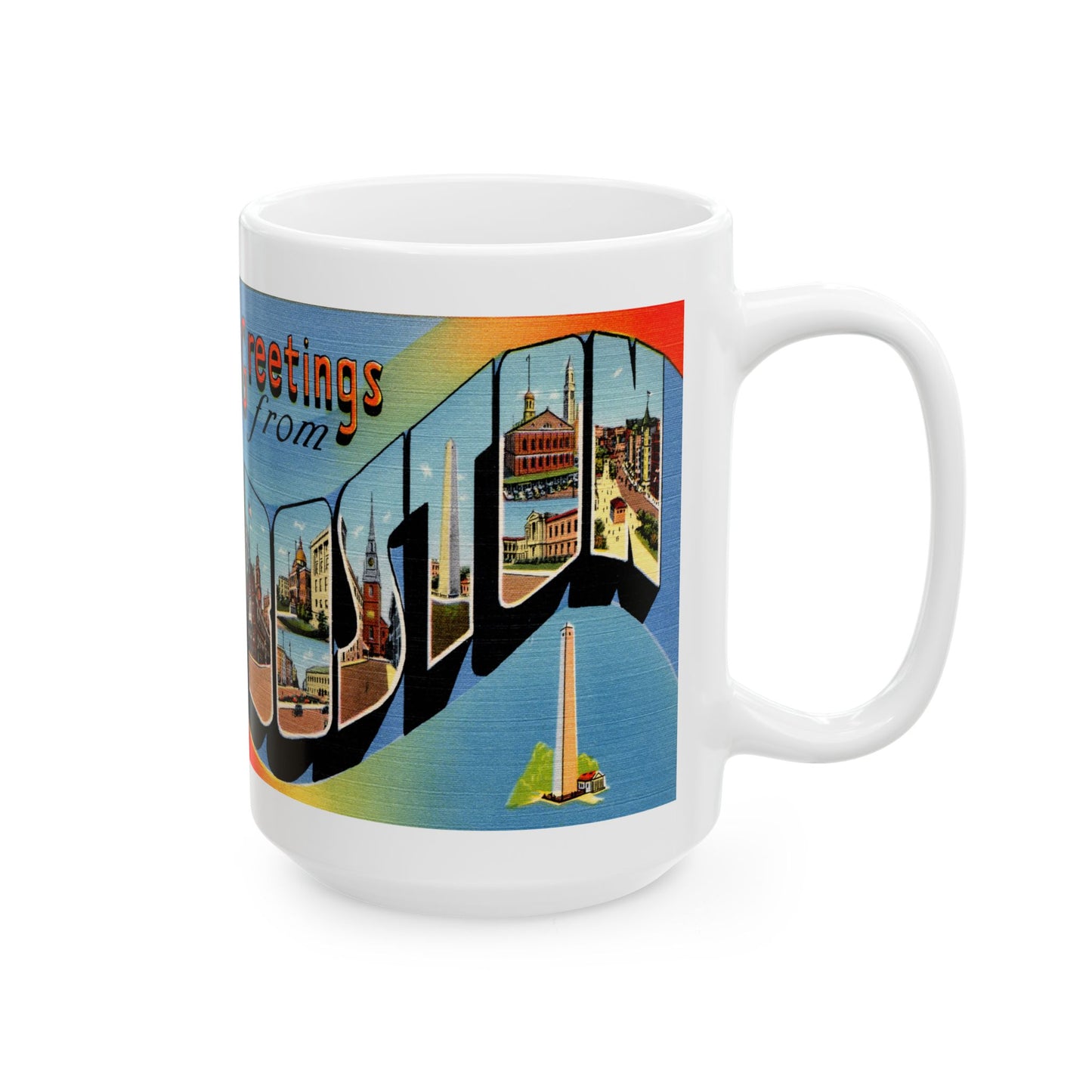 Memebly Scenic Vintage Greetings from Boston MA Massachusetts Coffee Mug