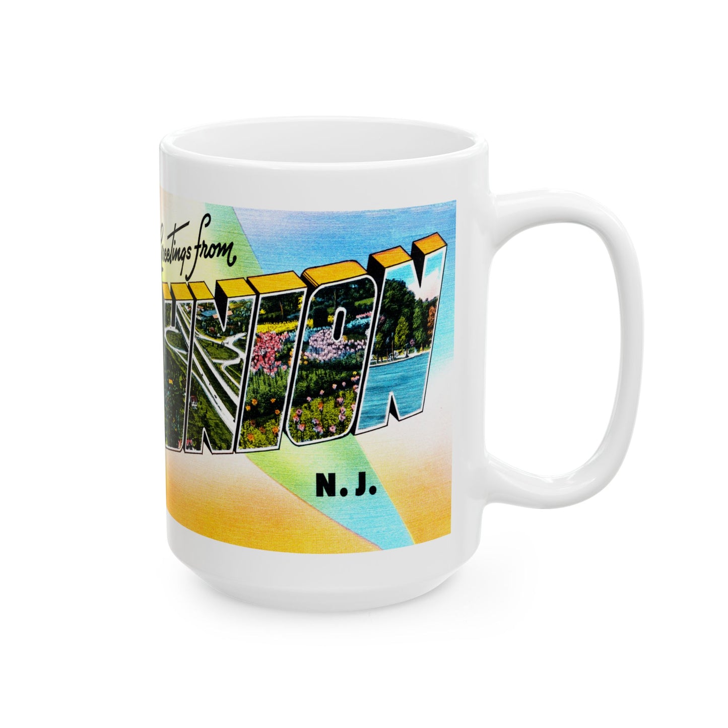 Memebly Vintage Greetings from Union NJ New Jersey Coffee Mug