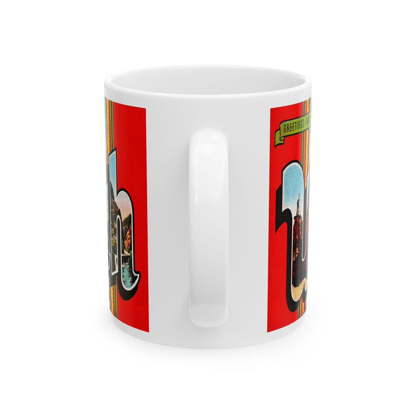 Memebly Colorful Retro Greetings from Utah UT Coffee Mug