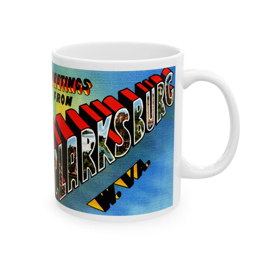 Memebly Vintage Greetings from Clarksburg WV West Virginia Coffee Mug