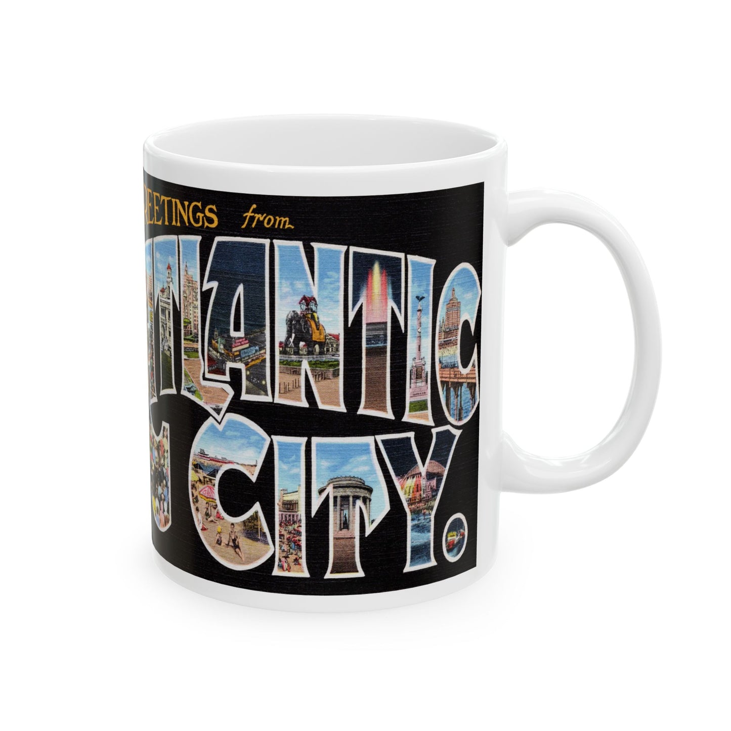 Memebly  Retro Attractions Greetings from Atlantic City NJ New Jersey Coffee Mug