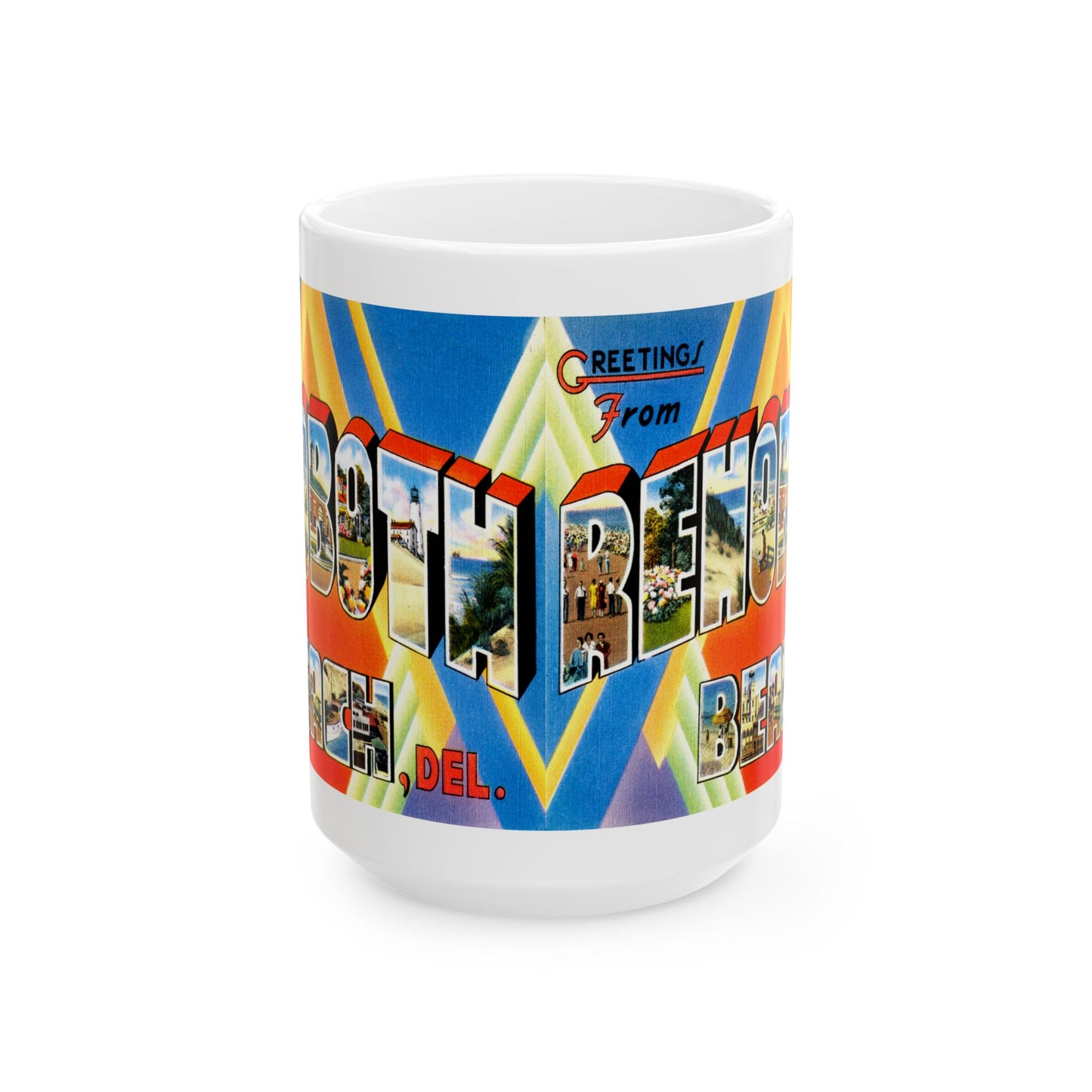 Memebly Vintage Greetings from Rehoboth DE Delaware Coffee Mug