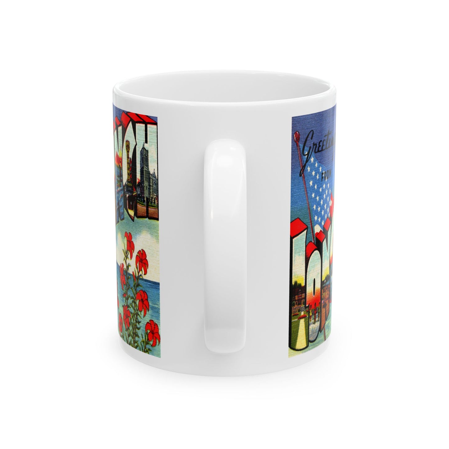 Memebly Vintage Greetings from Long Branch NJ New Jersey Coffee Mug