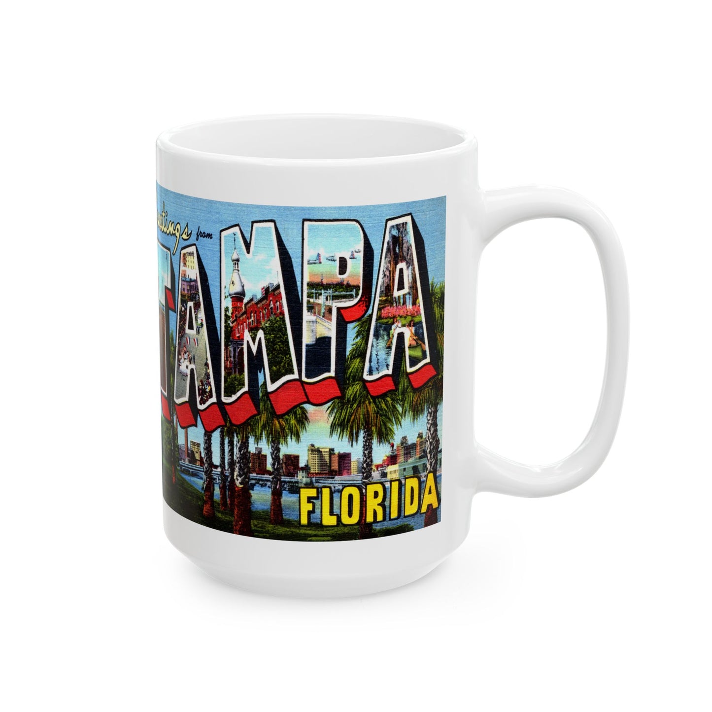 Memebly Scenic Vintage Greetings from Tampa FL Coffee Mug