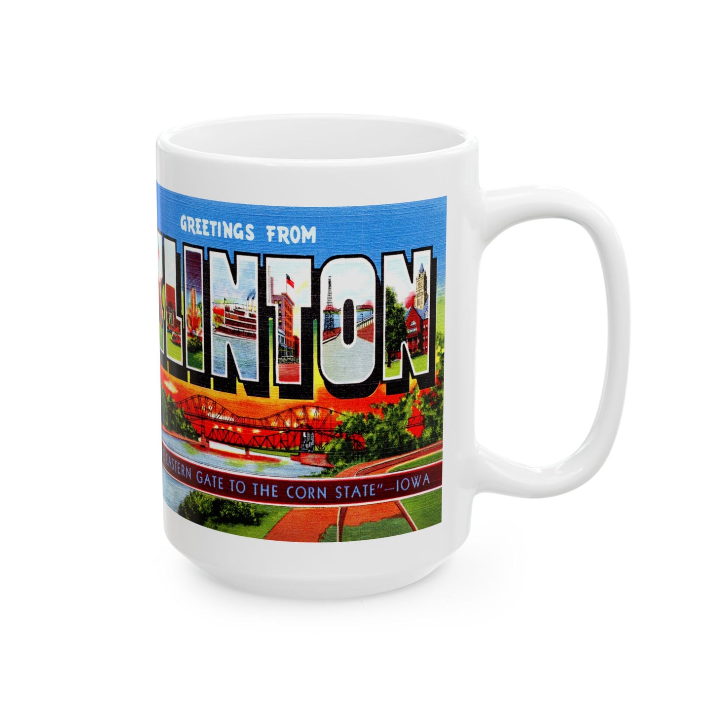 Memebly Vintage Greetings from Clinton IA Coffee Mug