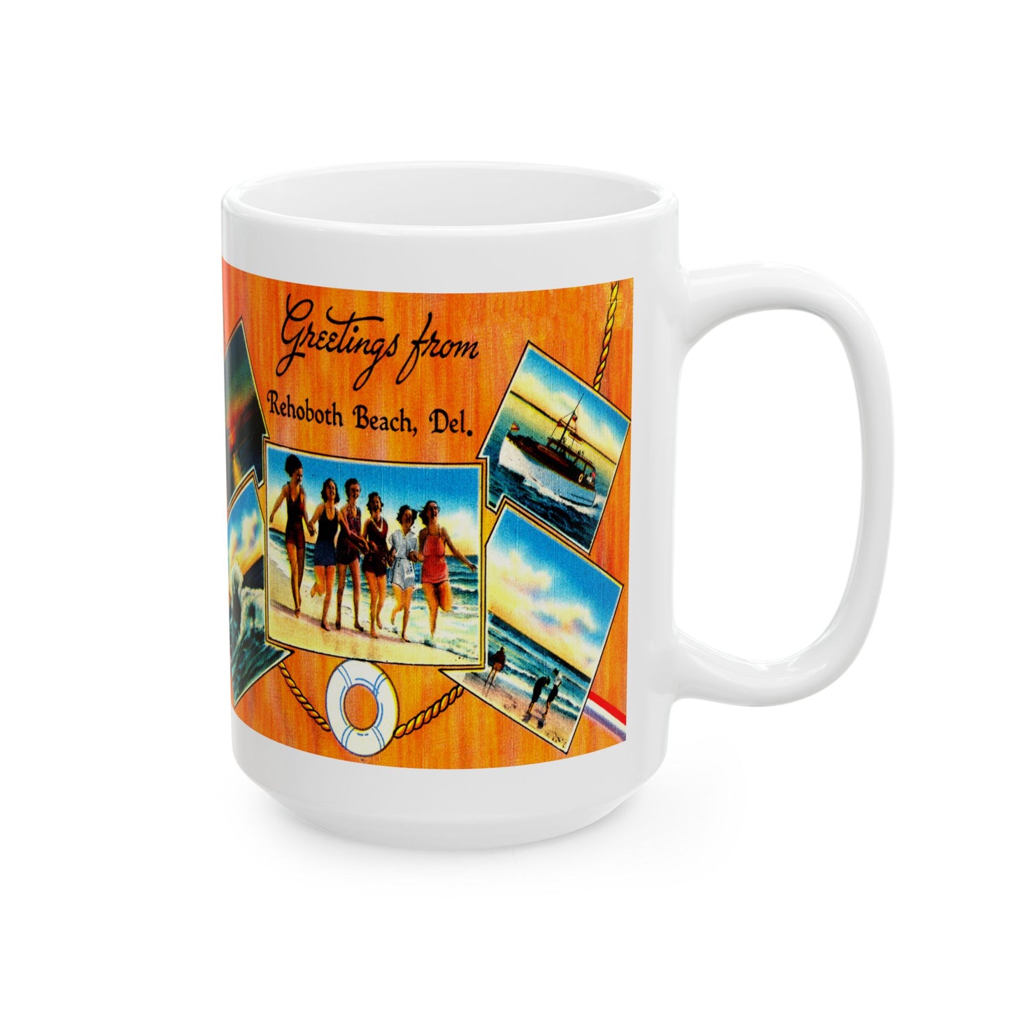 Memebly Vintage Beach Greetings from Rehoboth Beach DE Delaware Coffee Mug