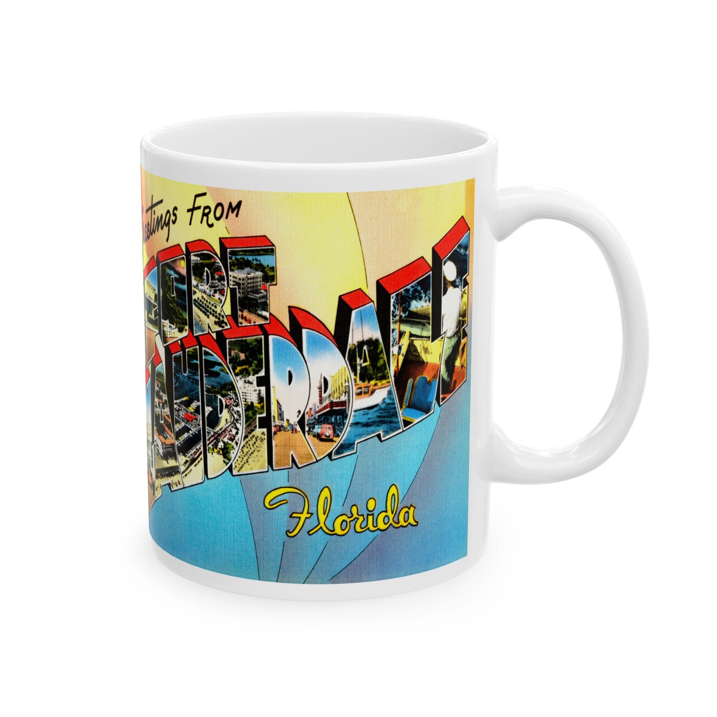 Memebly Retro Greetings from Fort Lauderdale FL Florida Coffee Mug