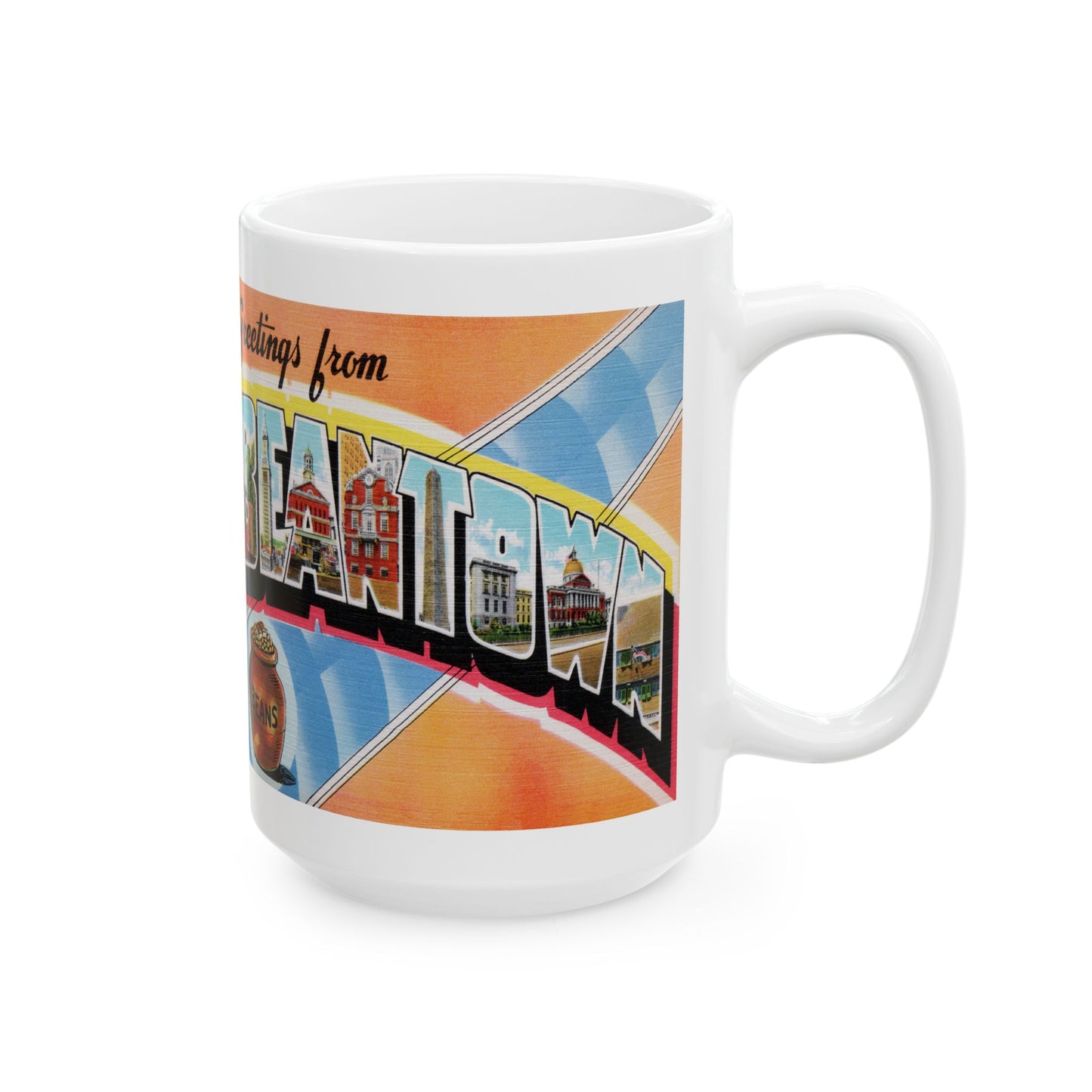 Memebly Vintage Greetings from Beantown Boston MA Massachusetts Coffee Mug