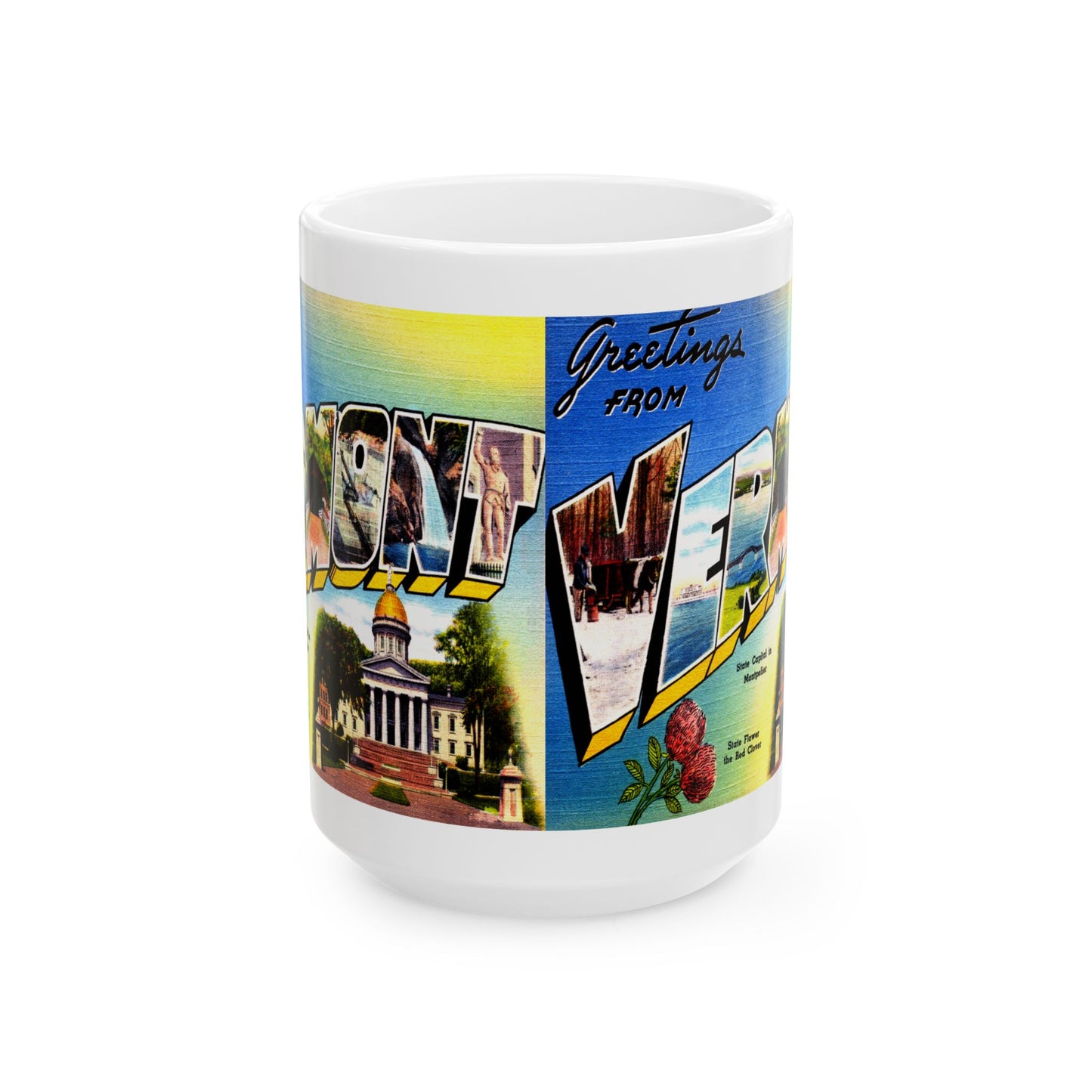 Memebly Vintage Greetings from Vermont VT Coffee Mug