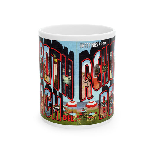 Memebly Retro Greetings from Rehoboth Beach DE Delaware Coffee Mug