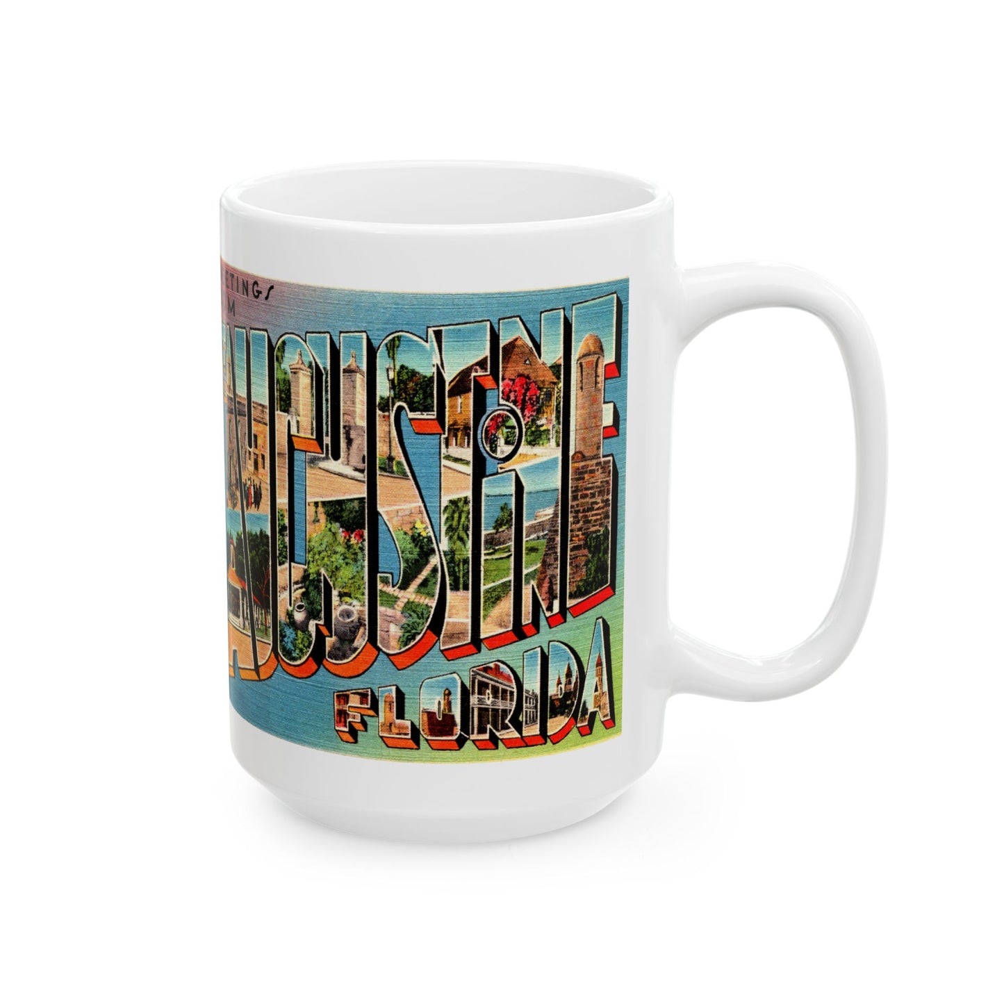 Memebly Retro Greetings from St Augustine FL Florida Coffee Mug