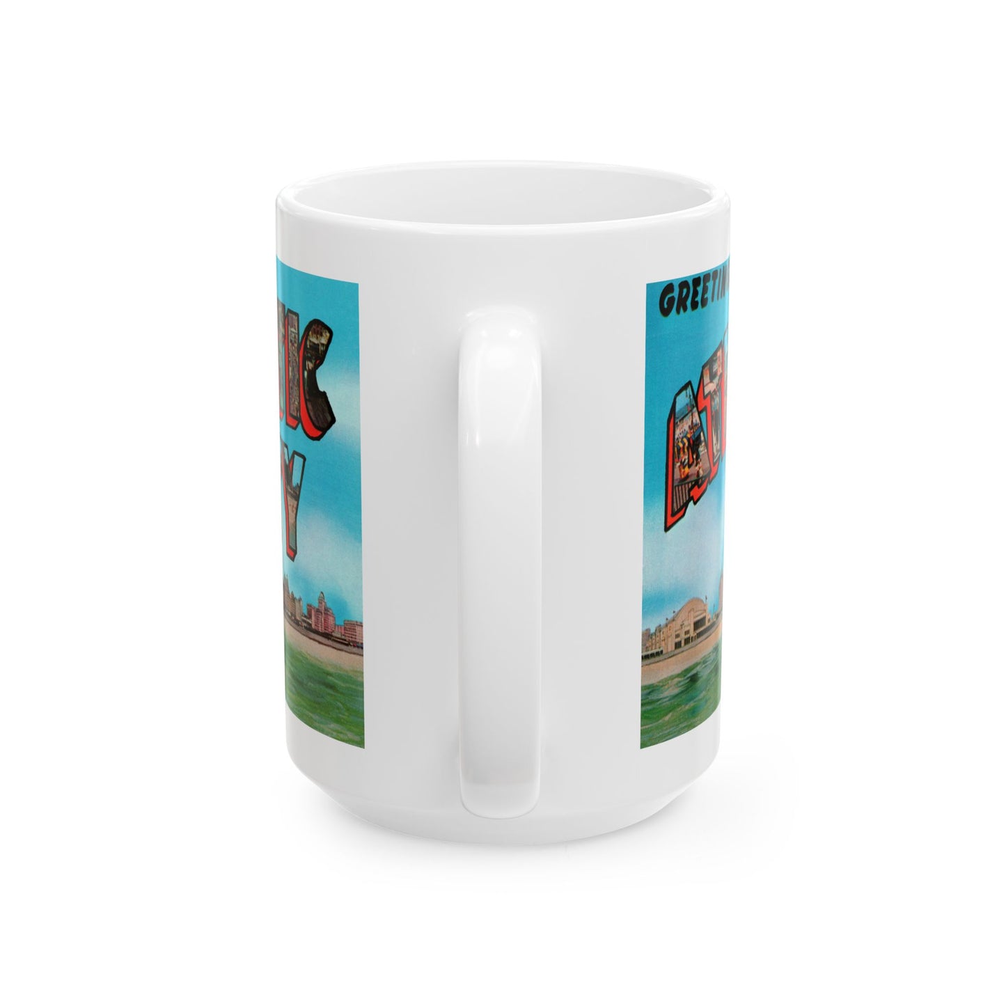 Memebly Retro 1950s Greetings from Atlantic City NJ New Jersey Coffee Mug