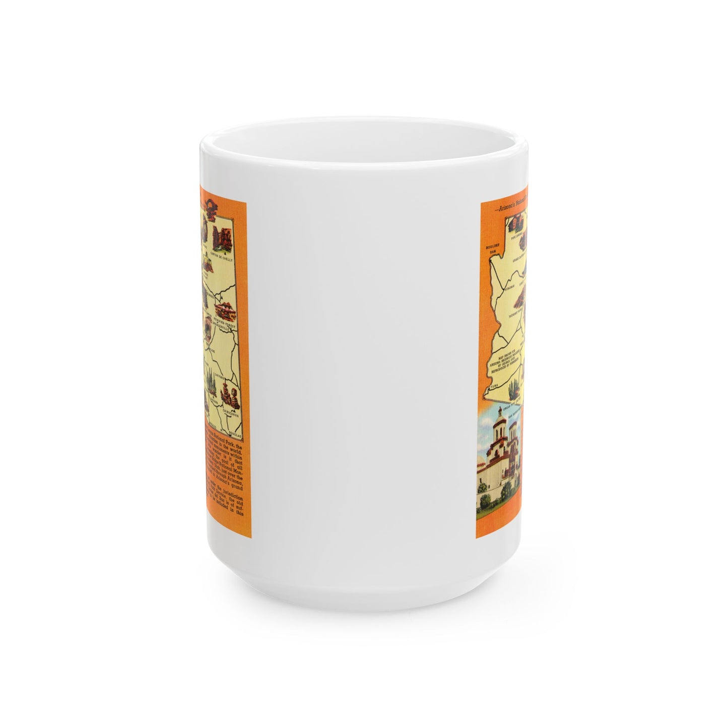 Memebly Vintage AZ Arizona Monuments Map Coffee Mug