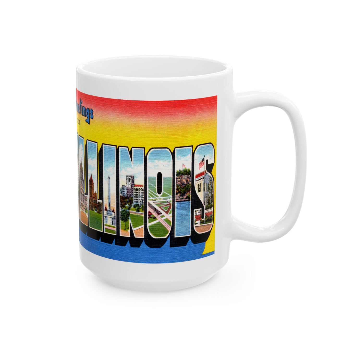 Memebly Retro Greetings from Illinois Coffee Mug