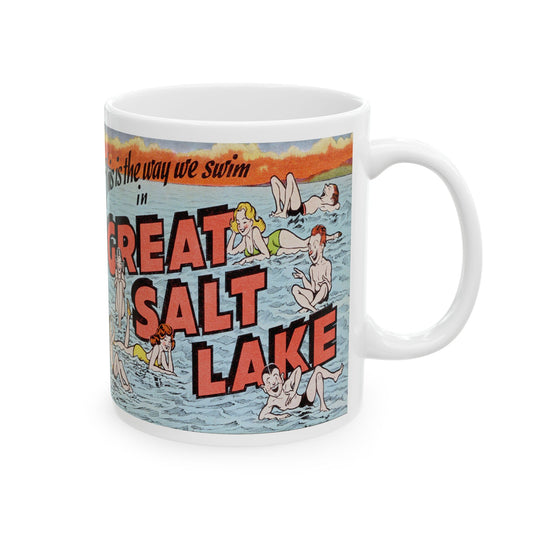 Memebly Colorful Vintage Greetings from the Great Salt Lake UT Utah Coffee Mug