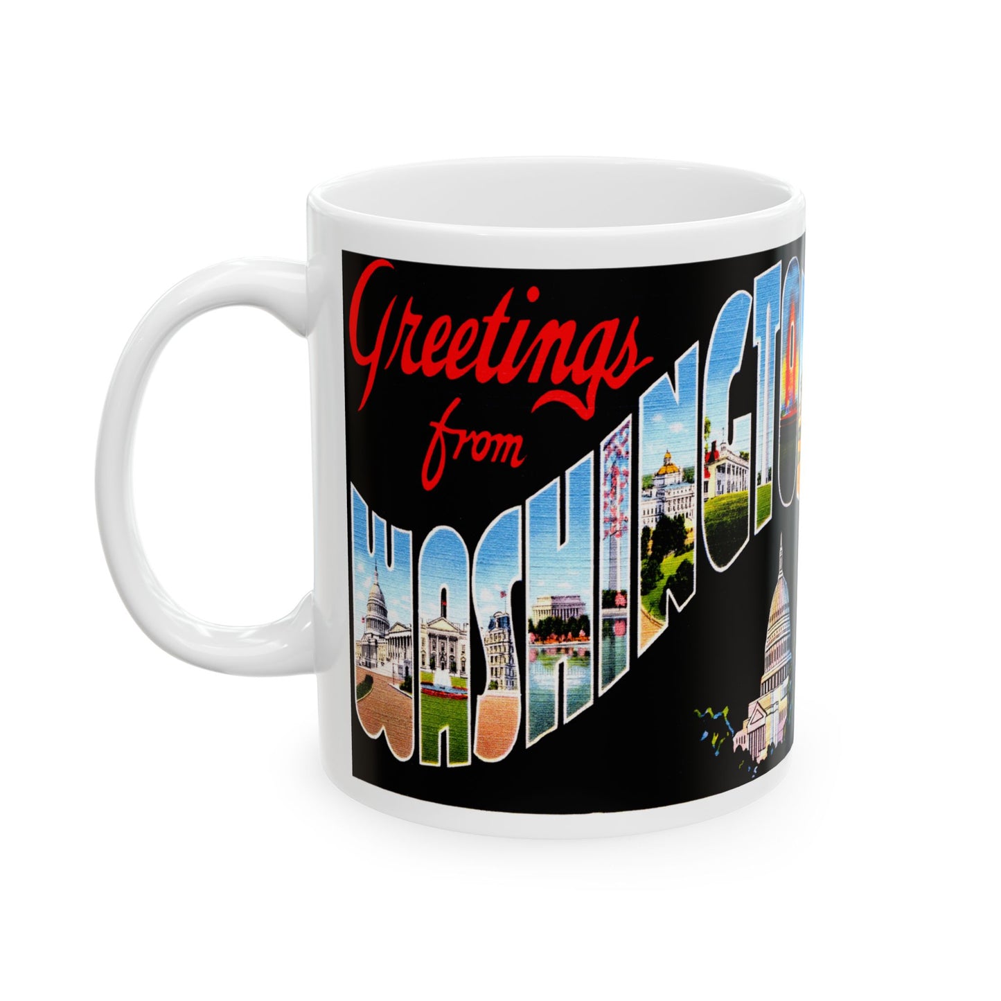 Memebly Scenic Retro Greetings from Washington DC Coffee Mug