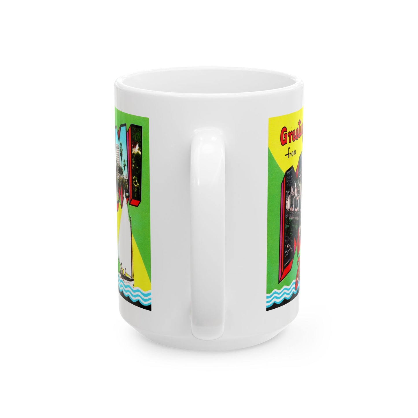 Memebly Retro 1950s Greetings from Miami FL Florida  Coffee Mug