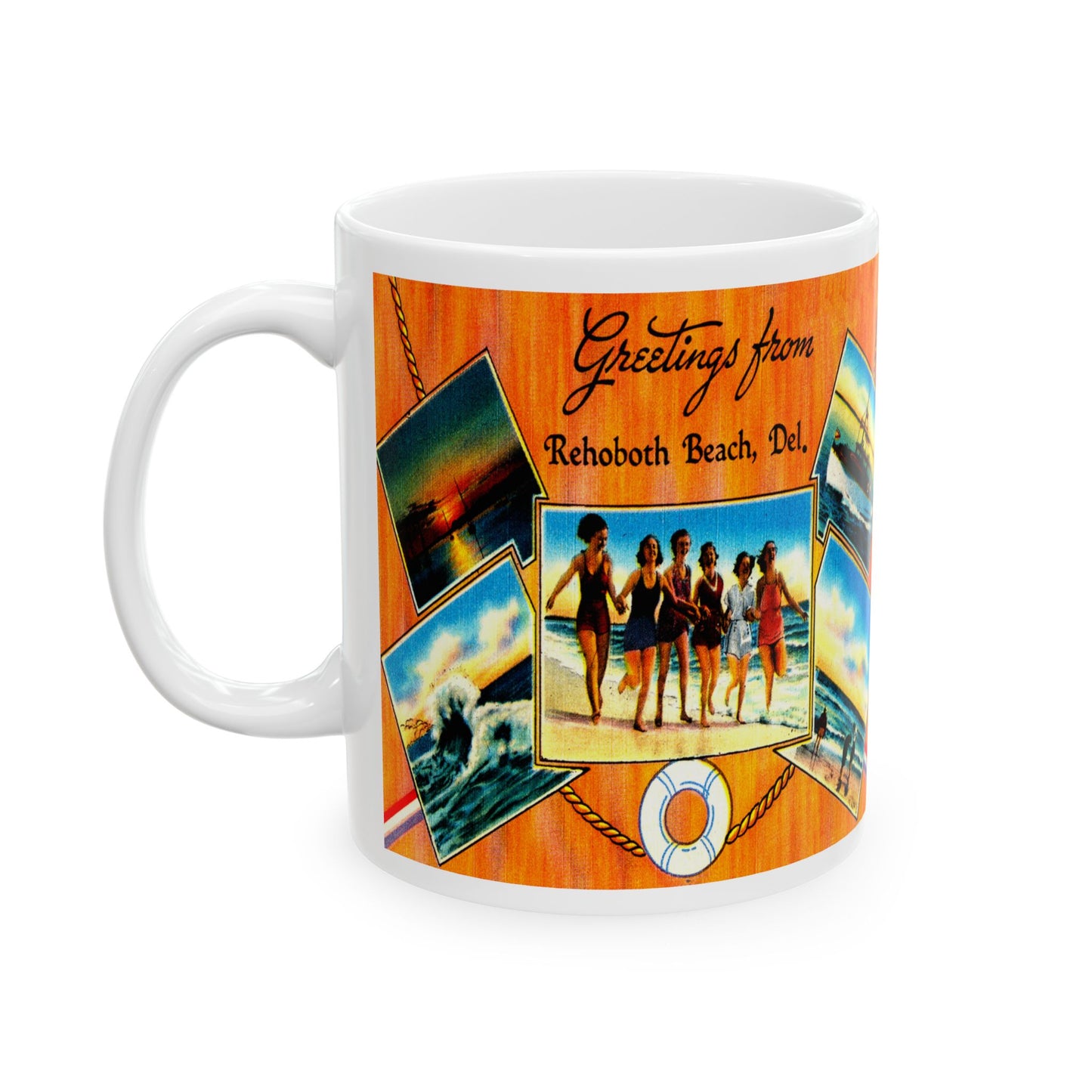 Memebly Vintage Beach Greetings from Rehoboth Beach DE Delaware Coffee Mug