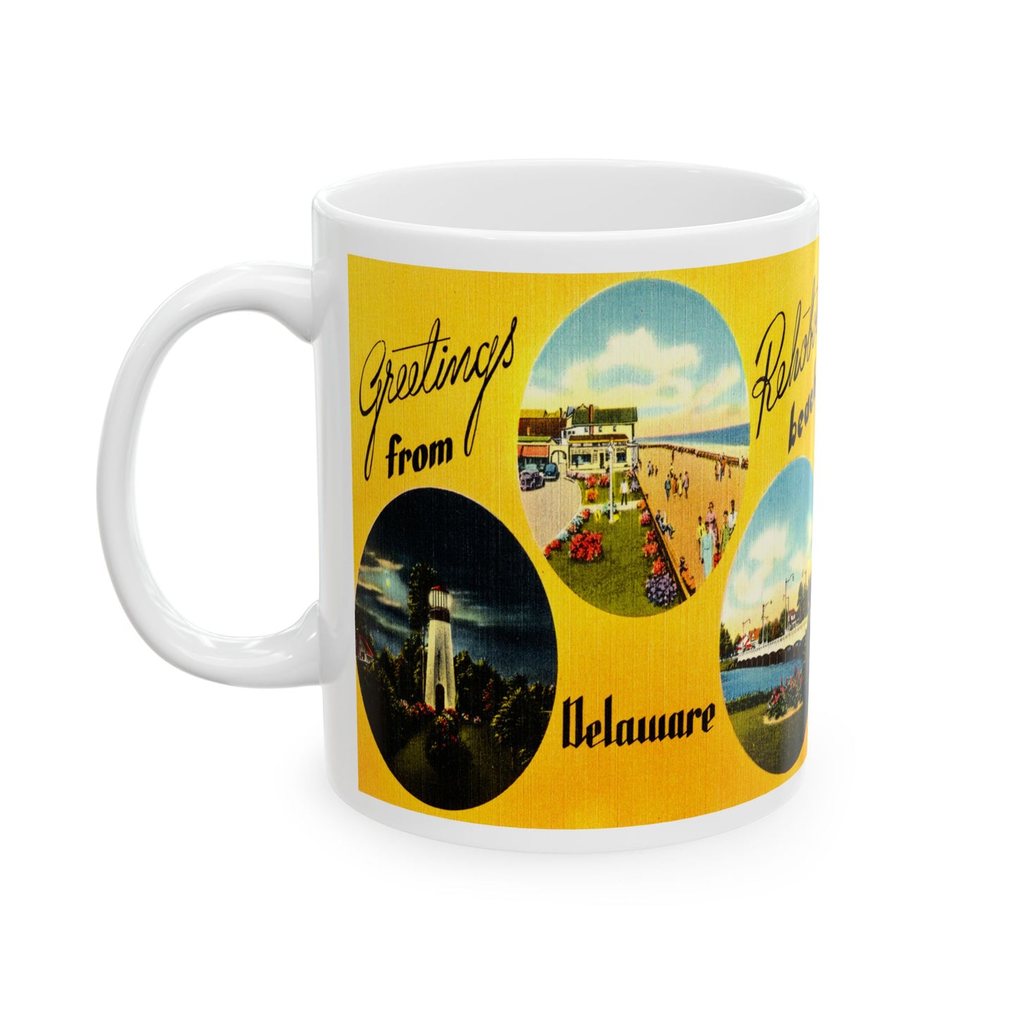 Memebly Scenic Vintage Greetings from Rehoboth Beach DE Delaware Coffee Mug