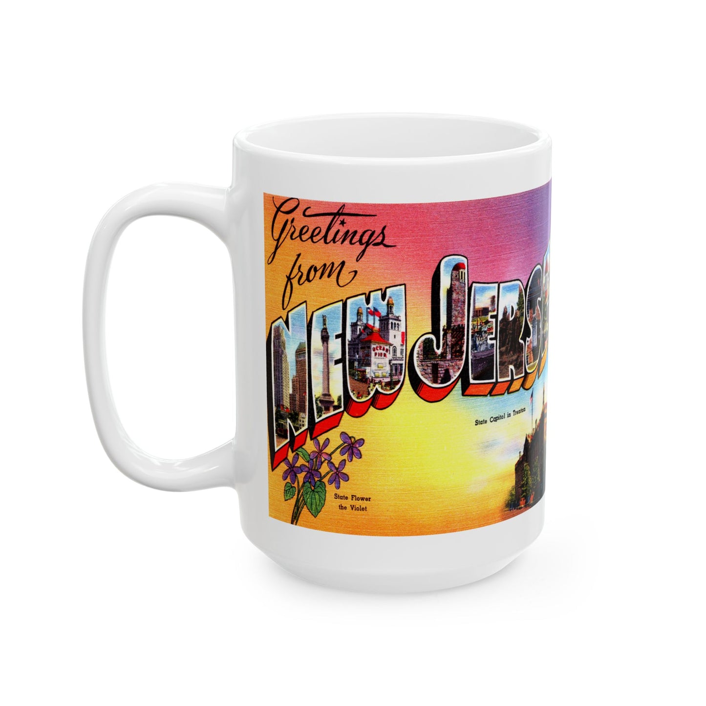 Memebly Vintage Greetings from New Jersey NJ Coffee Mug