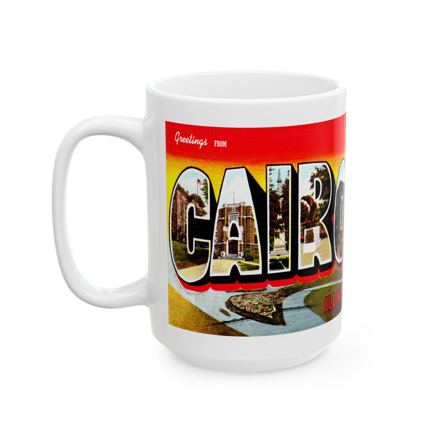 Memebly Vintage Greetings from Cairo IL Coffee Mug