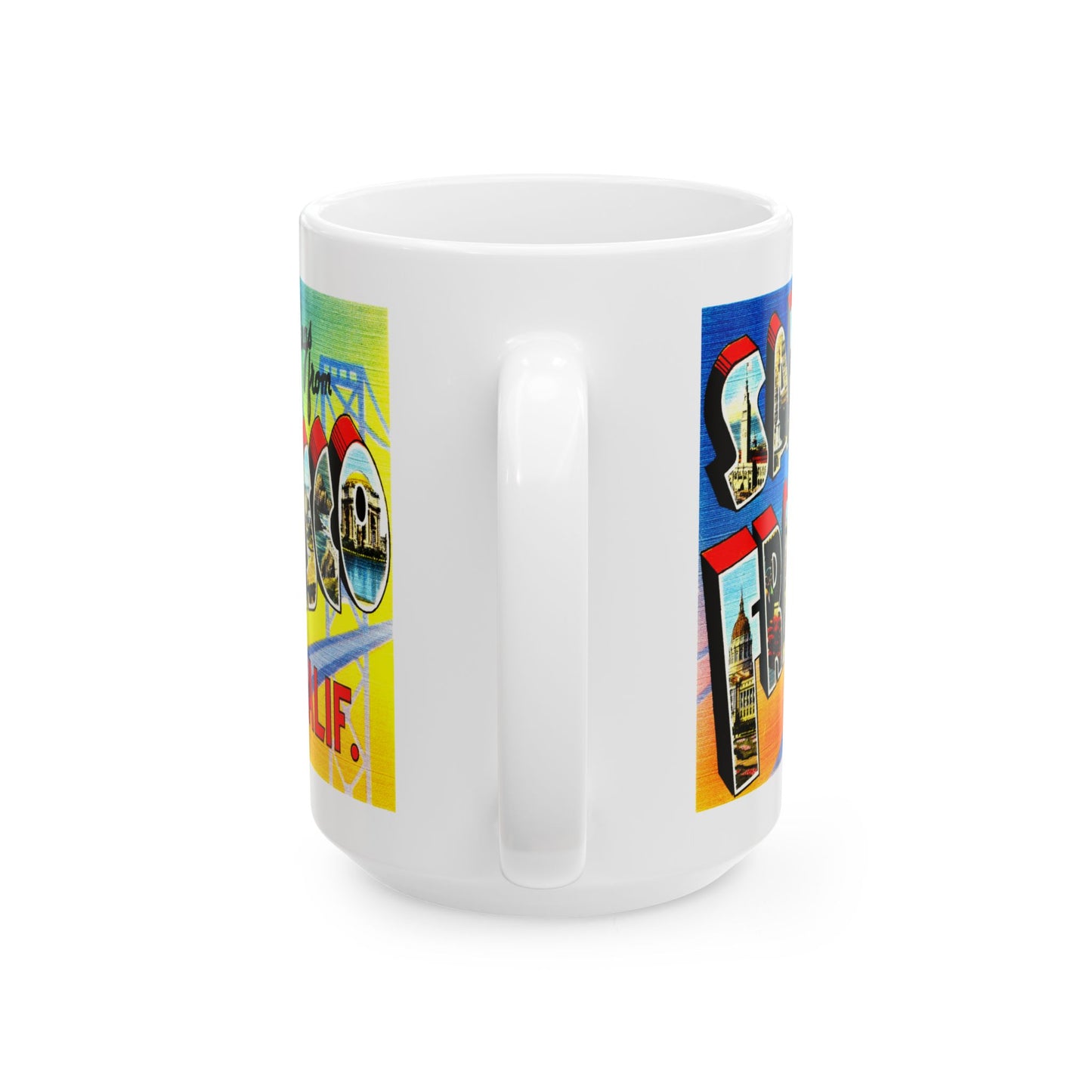 Memebly Retro Greetings from San Francisco CA California Coffee Mug