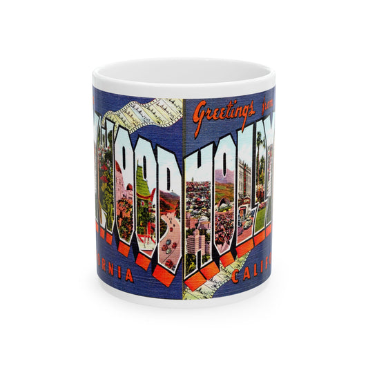 Memebly Retro Greetings from Hollywood CA California Coffee Mug