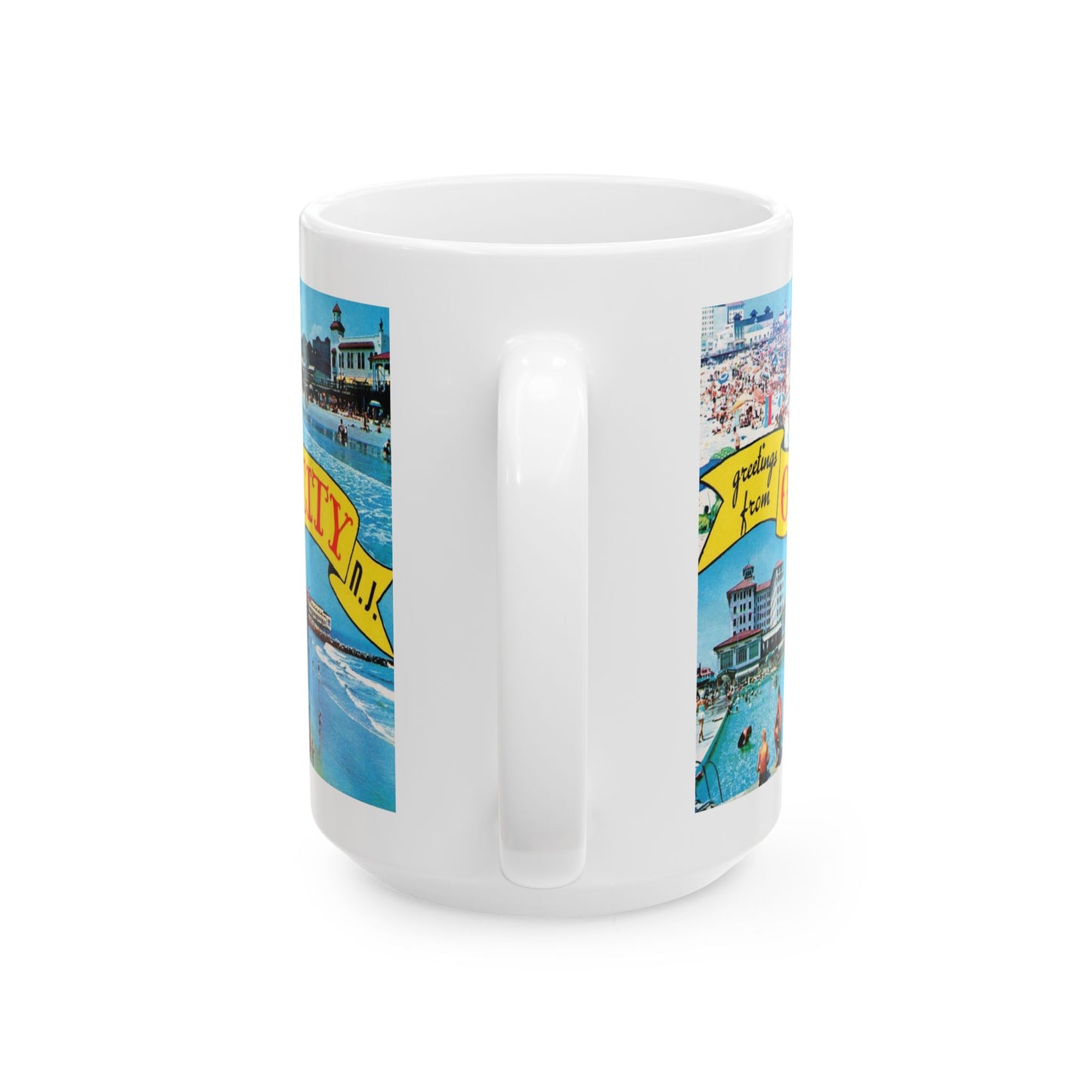 Memebly Retro 1950s Greetings from Ocean City NJ New Jersey Coffee Mug