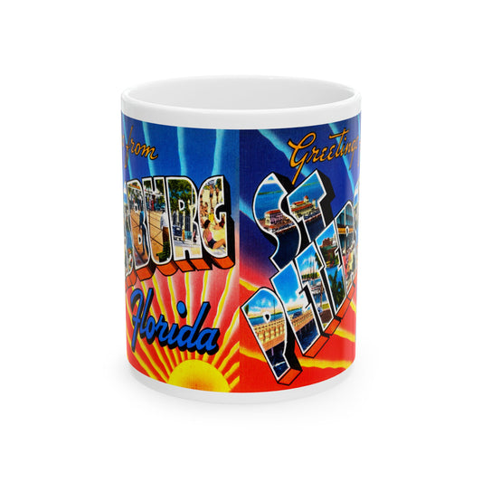 Memebly Vintage Greetings from St Petersburg FL Florida Coffee Mug