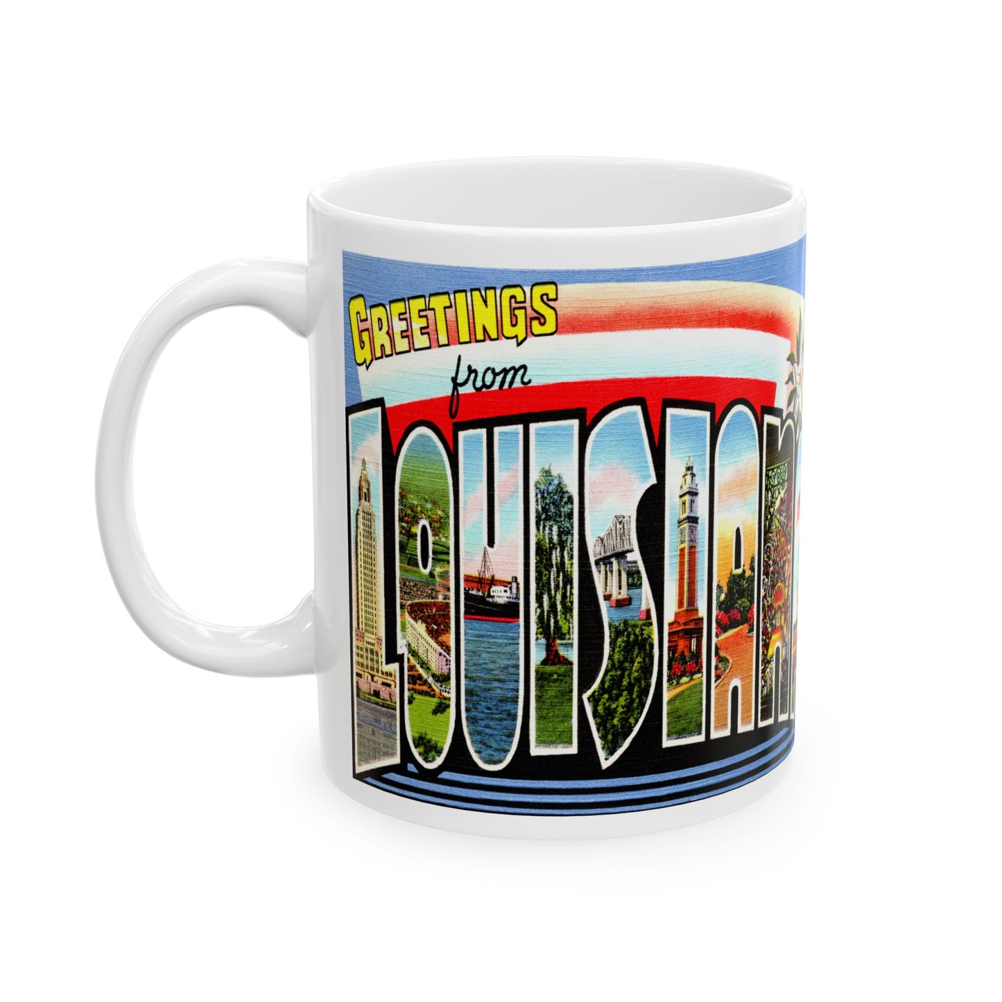 Memebly Vintage Greetings from Louisiana LA Coffee Mug