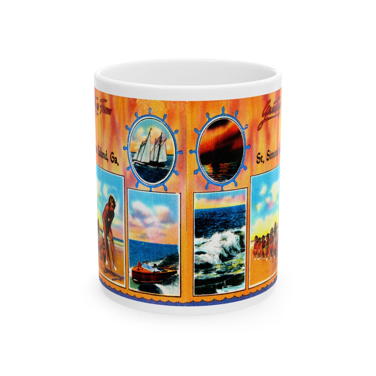 Memebly Retro Greetings from St Simons Island GA Coffee Mug