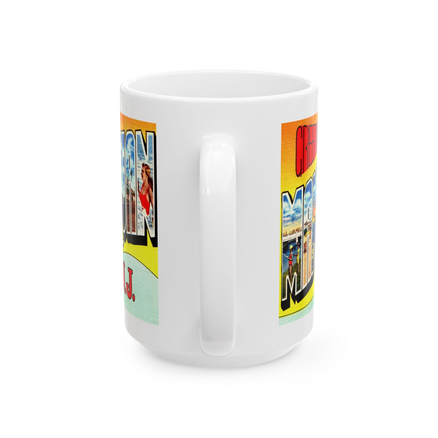 Memebly Vintage Greetings from Manasquan NJ New Jersey Coffee Mug