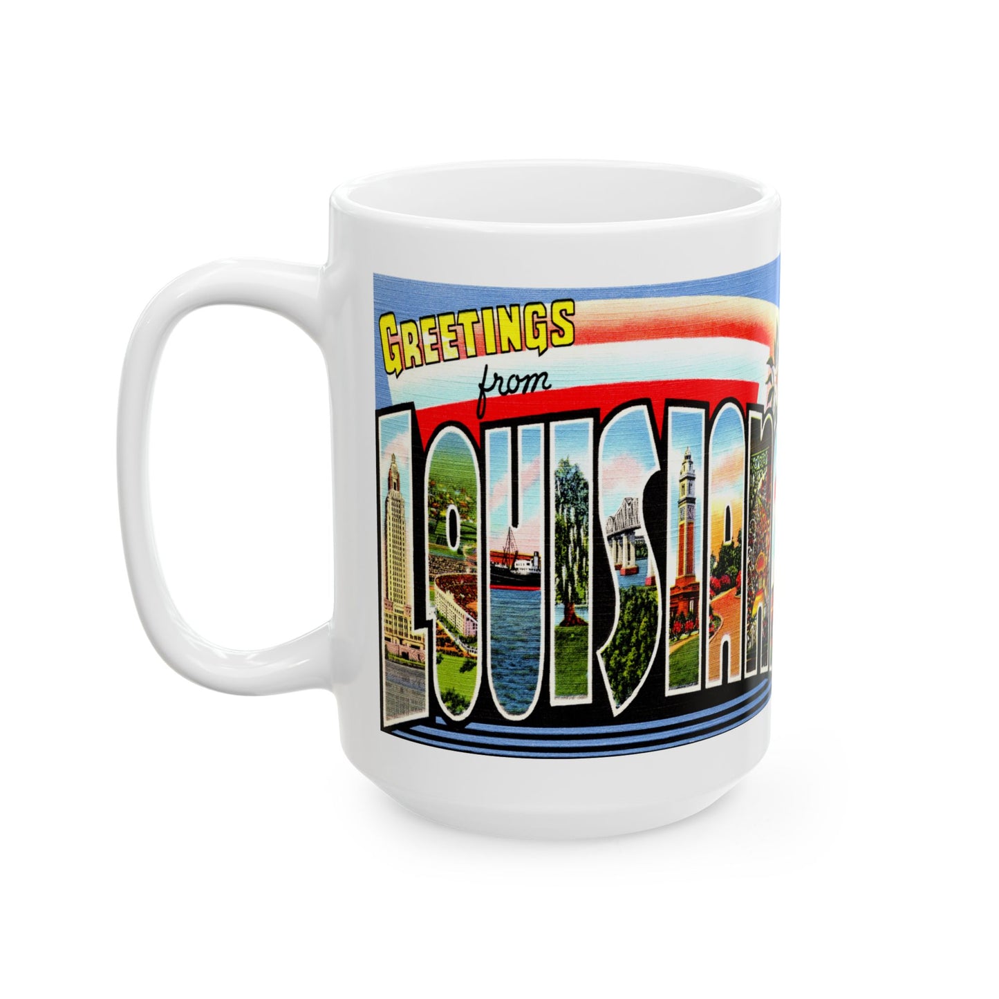 Memebly Vintage Greetings from Louisiana LA Coffee Mug