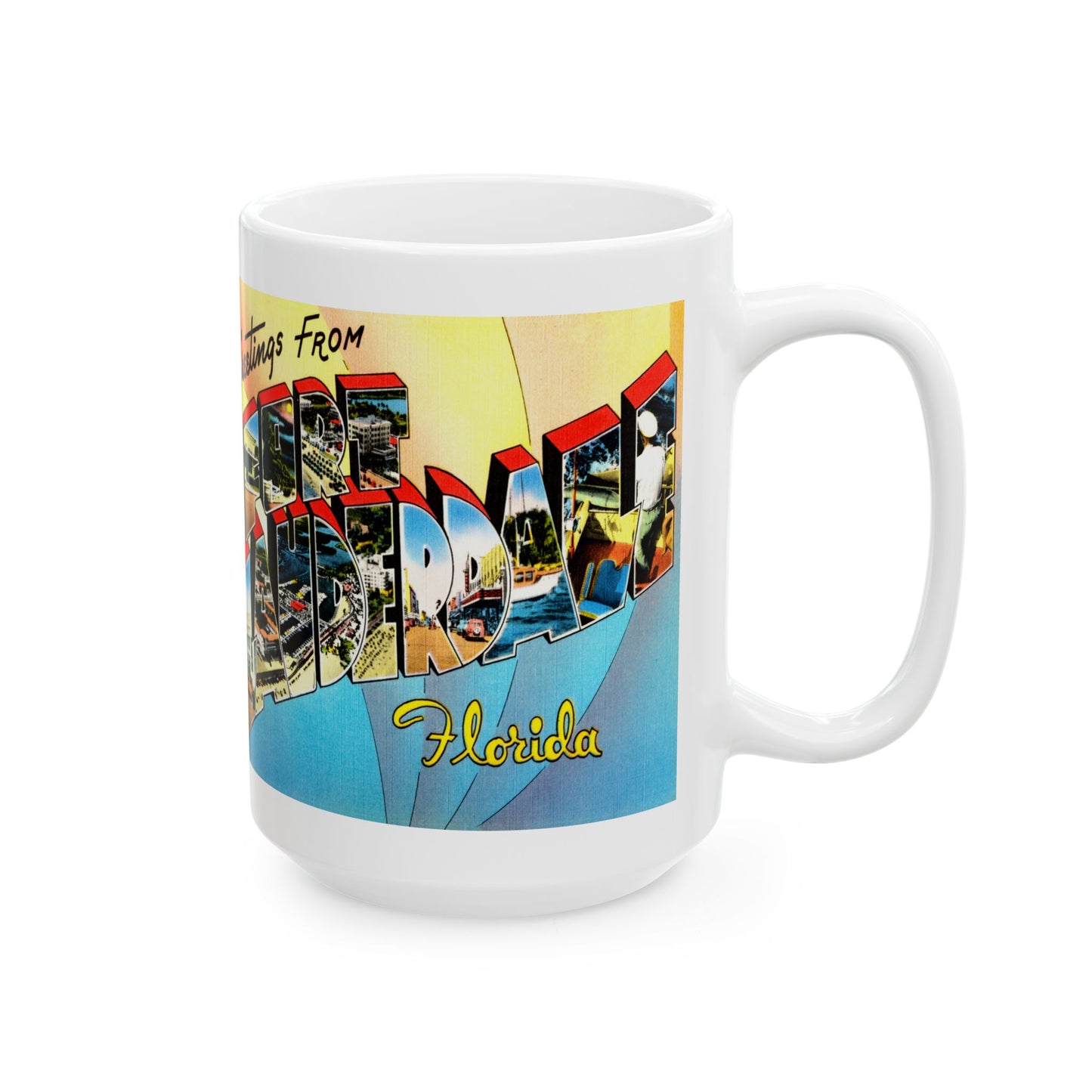 Memebly Retro Greetings from Fort Lauderdale FL Florida Coffee Mug