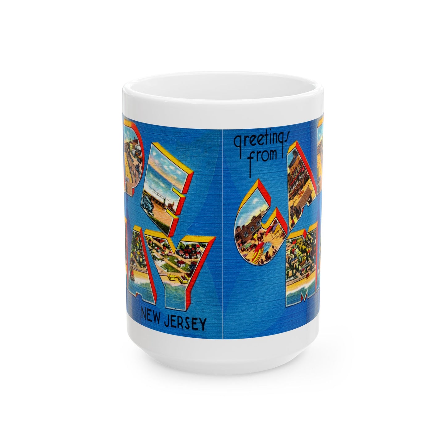 Memebly Scenic Vintage Greetings from Cape May NJ New Jersey Coffee Mug