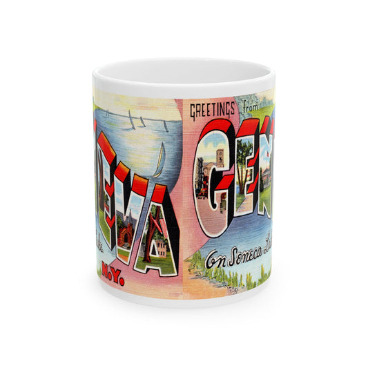 Memebly Vintage Greetings from Geneva on Seneca Lake NY New York Coffee Mug