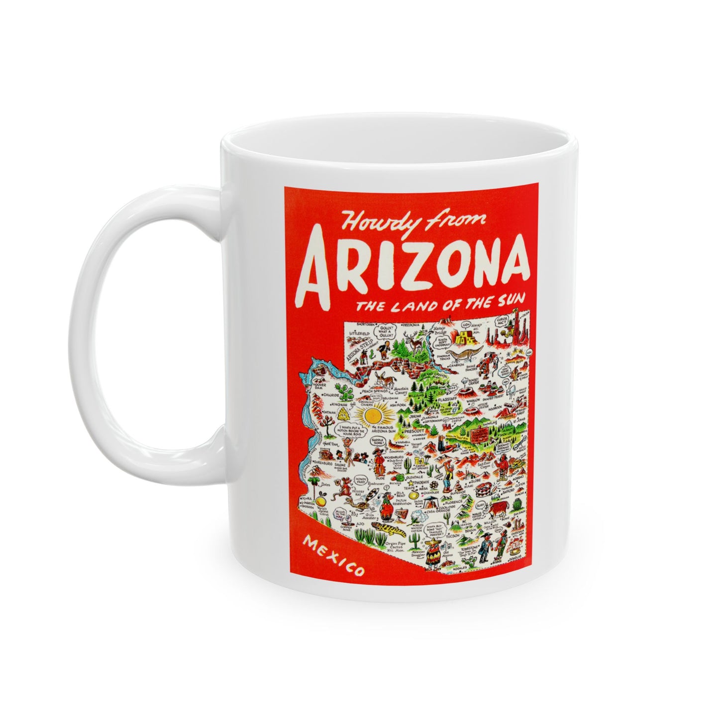 Memebly Vintage Howdy from AZ Arizona Map Coffee Mug