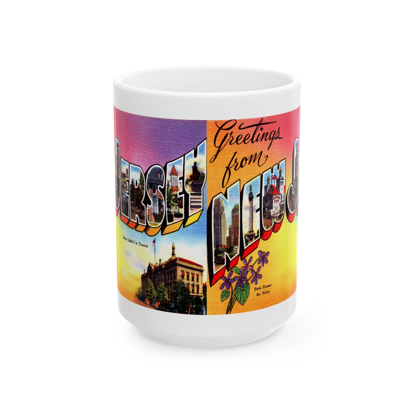 Memebly Vintage Greetings from New Jersey NJ Coffee Mug