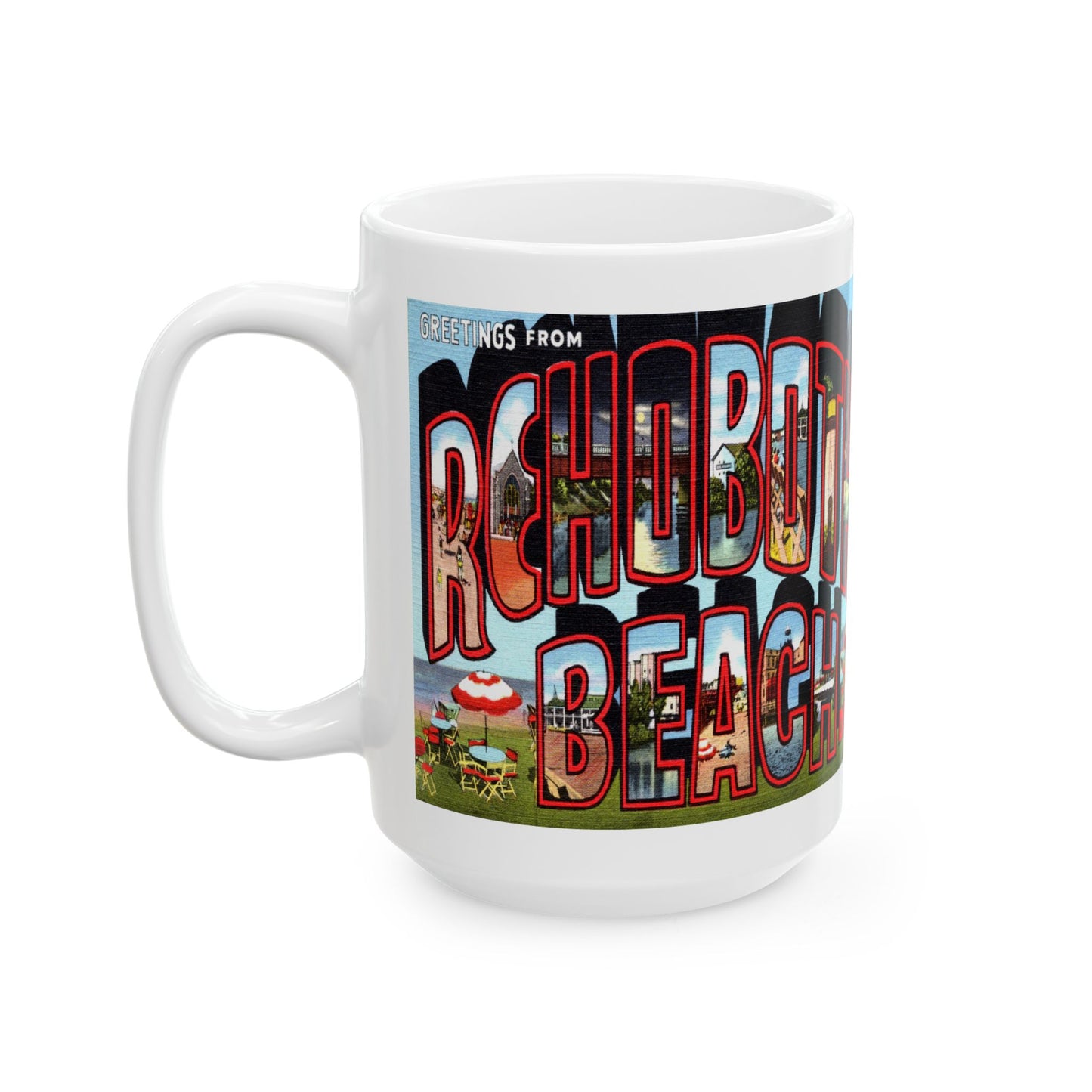 Memebly Retro Greetings from Rehoboth Beach DE Delaware Coffee Mug