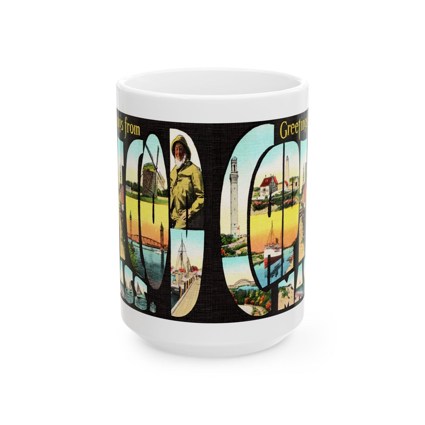 Memebly Scenic Vintage Greetings from Cape Cod MA Massachusetts Coffee Mug