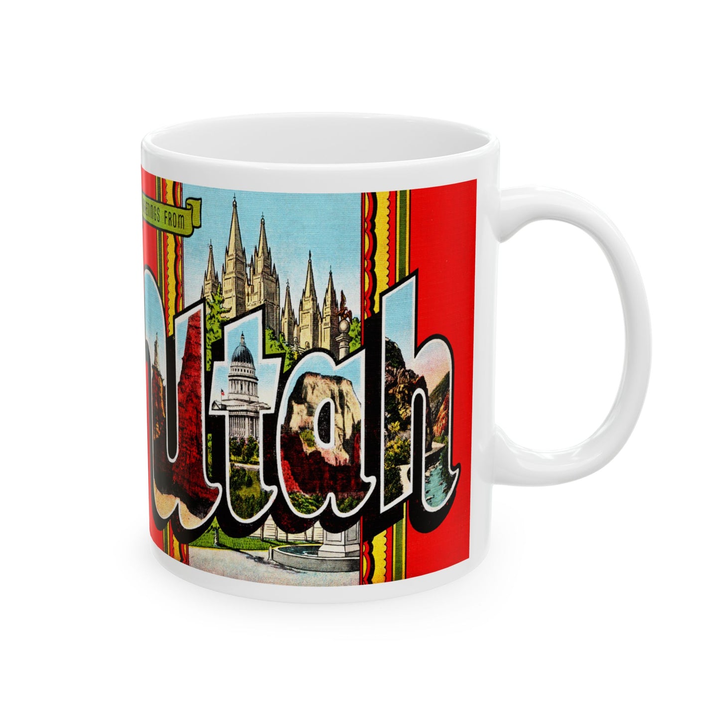 Memebly Colorful Retro Greetings from Utah UT Coffee Mug