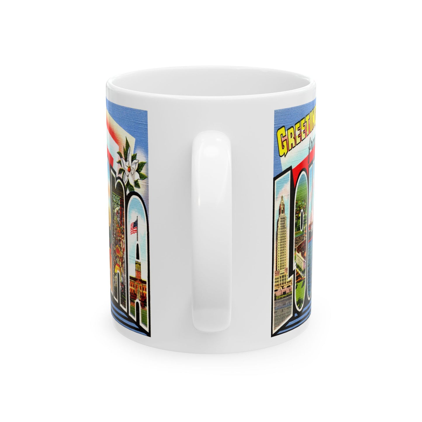 Memebly Vintage Greetings from Louisiana LA Coffee Mug