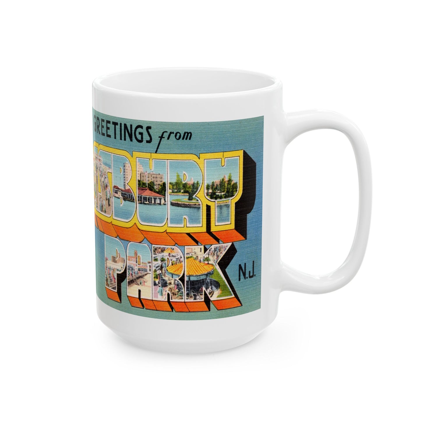 Memebly Vintage Retro Greetings from Asbury Park NJ New Jersey Coffee Mug