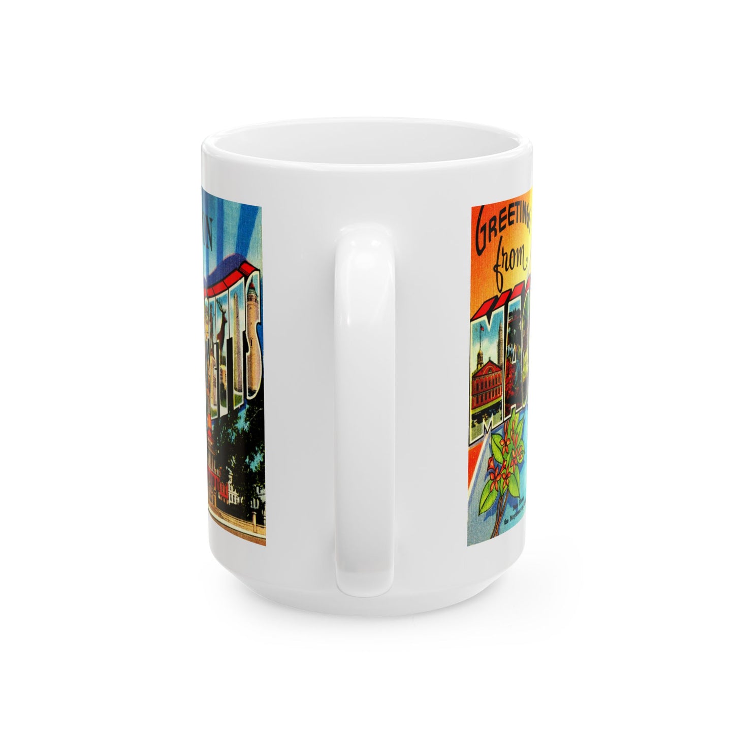 Memebly Retro Greetings from Boston MA Massachusetts Coffee Mug