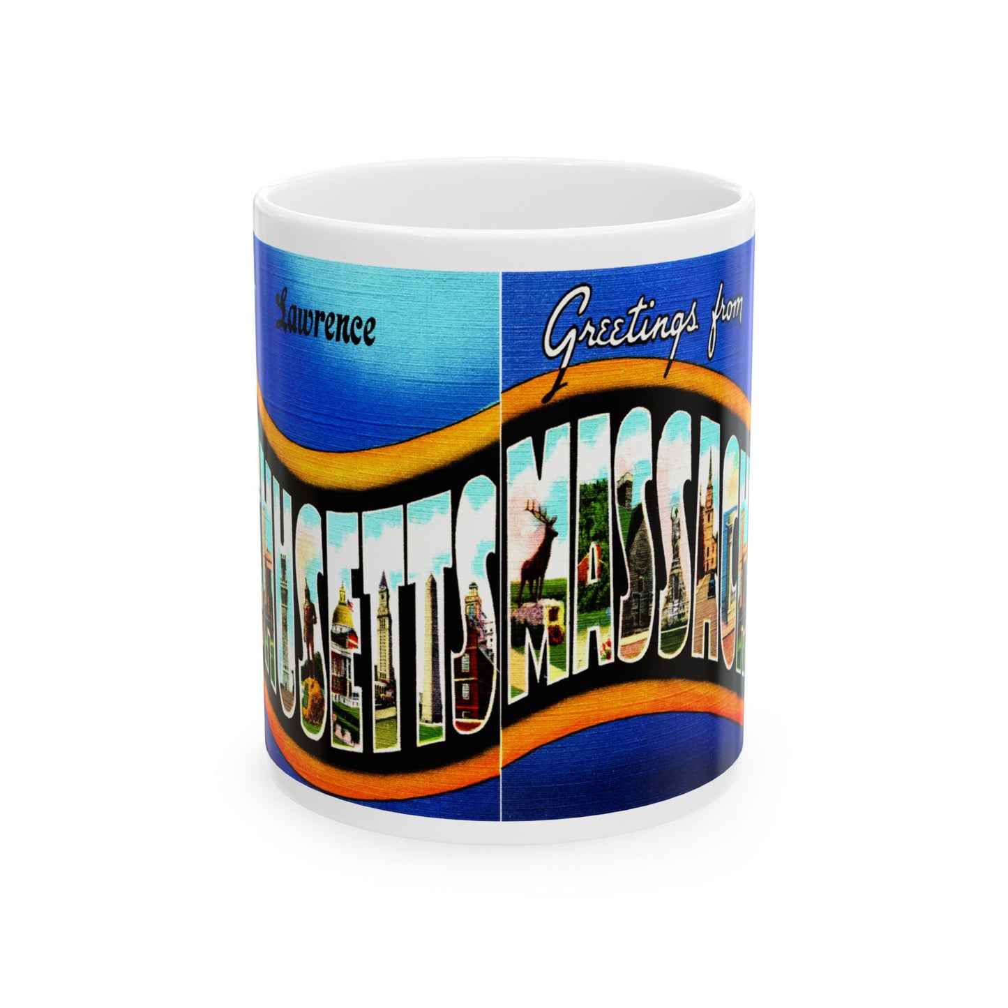 Memebly Vintage Greetings from Lawrence MA Massachusetts Coffee Mug