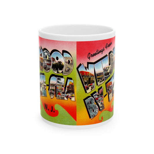 Memebly Colorful Vintage Greetings from Wildwood by the Sea NJ New Jersey Coffee Mug