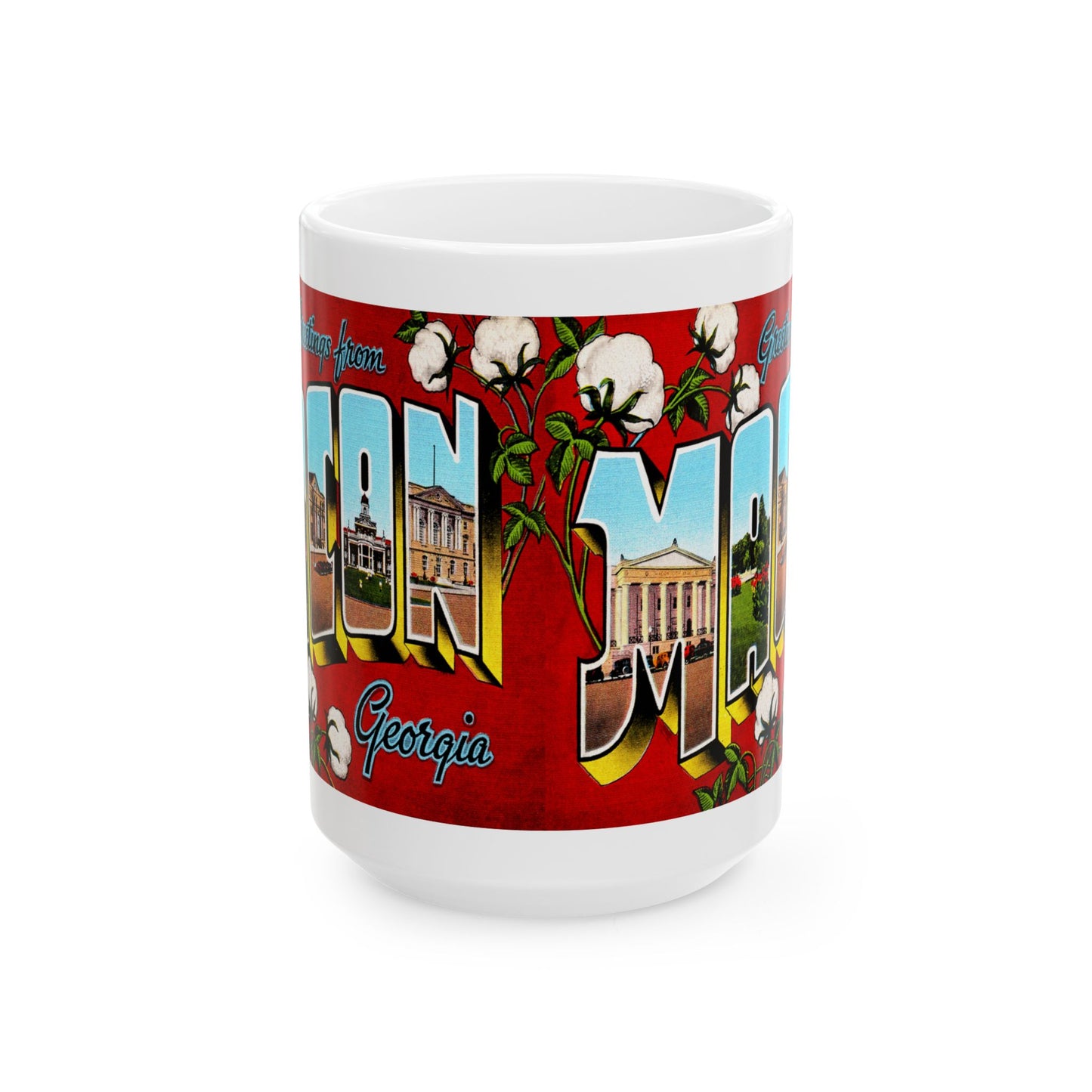 Memebly Flowerful Vintage Greetings from Macon GA Coffee Mug